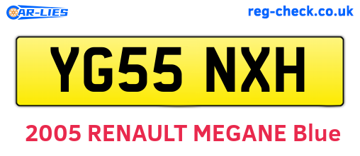 YG55NXH are the vehicle registration plates.