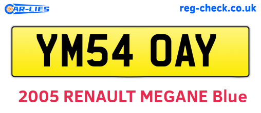 YM54OAY are the vehicle registration plates.