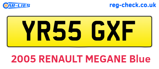 YR55GXF are the vehicle registration plates.