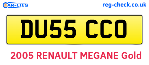 DU55CCO are the vehicle registration plates.