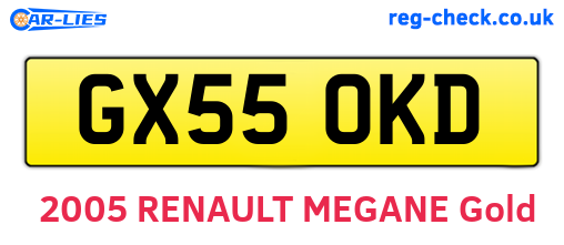 GX55OKD are the vehicle registration plates.