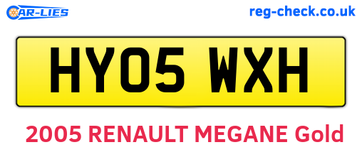 HY05WXH are the vehicle registration plates.