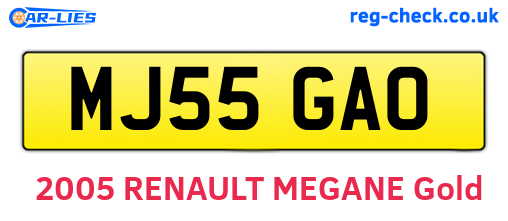 MJ55GAO are the vehicle registration plates.