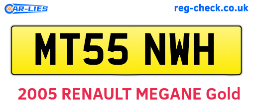 MT55NWH are the vehicle registration plates.