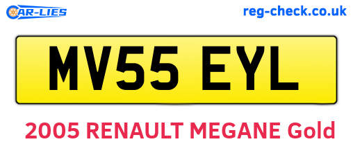 MV55EYL are the vehicle registration plates.