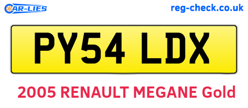 PY54LDX are the vehicle registration plates.