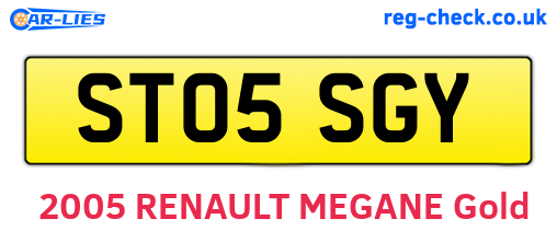 ST05SGY are the vehicle registration plates.