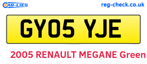 GY05YJE are the vehicle registration plates.