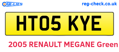 HT05KYE are the vehicle registration plates.