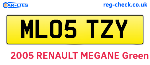 ML05TZY are the vehicle registration plates.