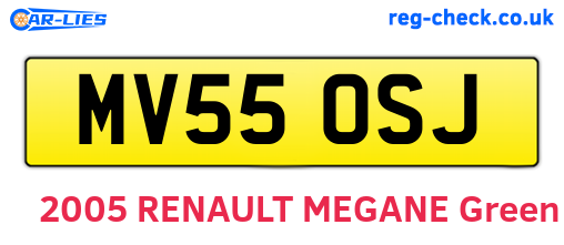 MV55OSJ are the vehicle registration plates.