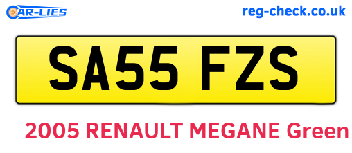 SA55FZS are the vehicle registration plates.