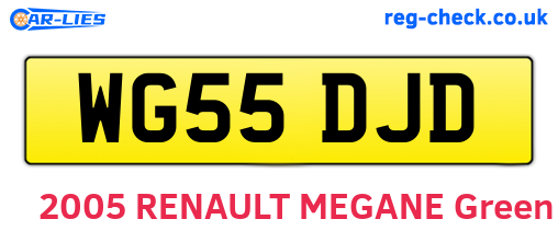 WG55DJD are the vehicle registration plates.