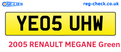 YE05UHW are the vehicle registration plates.