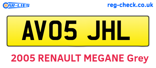 AV05JHL are the vehicle registration plates.