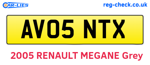AV05NTX are the vehicle registration plates.