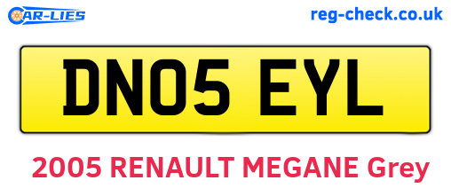 DN05EYL are the vehicle registration plates.