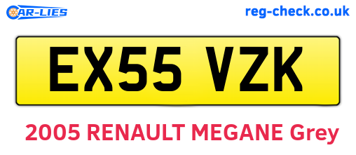EX55VZK are the vehicle registration plates.
