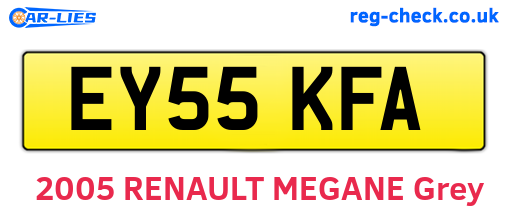 EY55KFA are the vehicle registration plates.