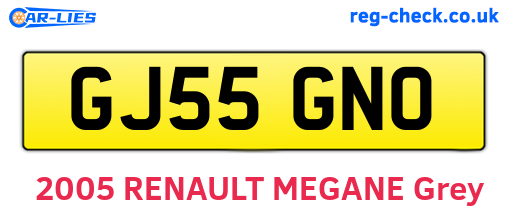 GJ55GNO are the vehicle registration plates.