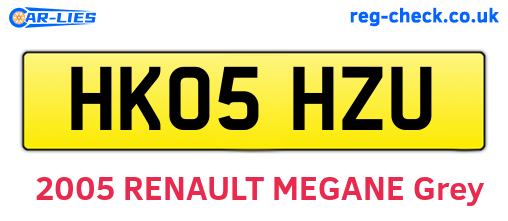 HK05HZU are the vehicle registration plates.