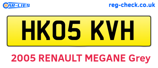 HK05KVH are the vehicle registration plates.