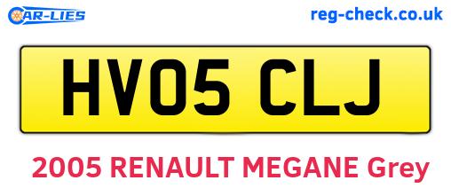 HV05CLJ are the vehicle registration plates.