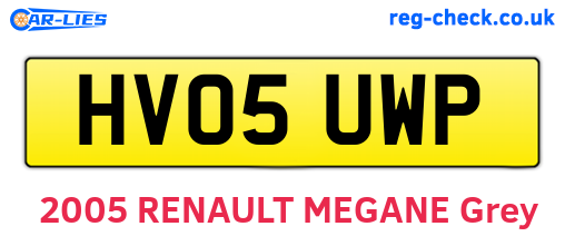 HV05UWP are the vehicle registration plates.