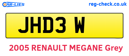 JHD3W are the vehicle registration plates.