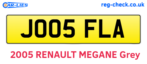 JO05FLA are the vehicle registration plates.