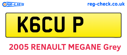 K6CUP are the vehicle registration plates.
