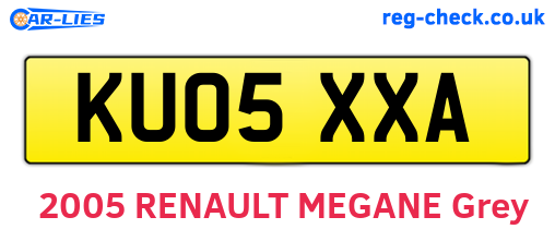 KU05XXA are the vehicle registration plates.