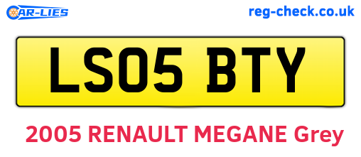 LS05BTY are the vehicle registration plates.