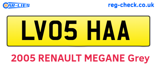 LV05HAA are the vehicle registration plates.