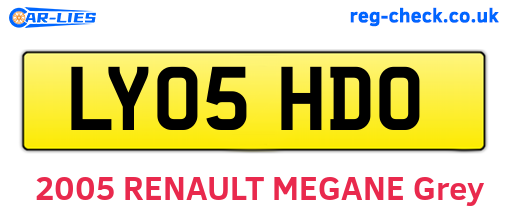 LY05HDO are the vehicle registration plates.