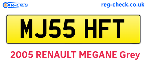 MJ55HFT are the vehicle registration plates.
