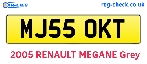 MJ55OKT are the vehicle registration plates.
