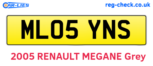 ML05YNS are the vehicle registration plates.