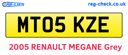 MT05KZE are the vehicle registration plates.