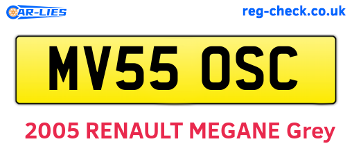 MV55OSC are the vehicle registration plates.