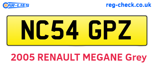 NC54GPZ are the vehicle registration plates.