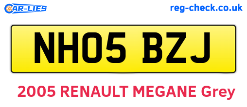 NH05BZJ are the vehicle registration plates.