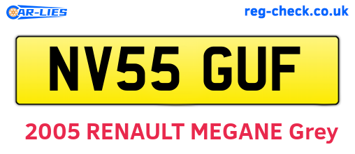 NV55GUF are the vehicle registration plates.