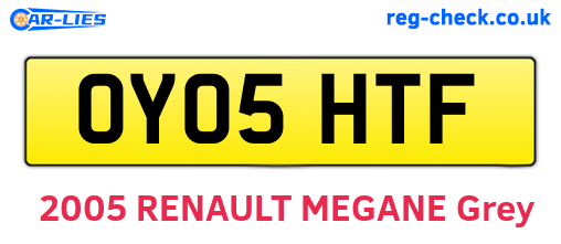 OY05HTF are the vehicle registration plates.