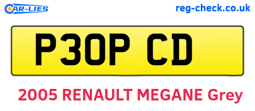 P30PCD are the vehicle registration plates.