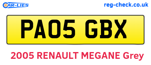 PA05GBX are the vehicle registration plates.