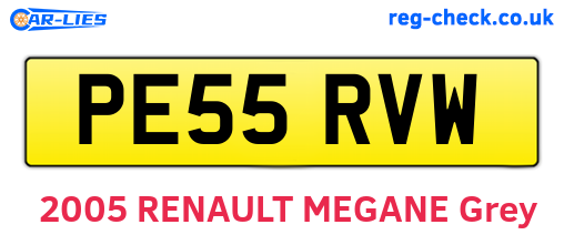 PE55RVW are the vehicle registration plates.