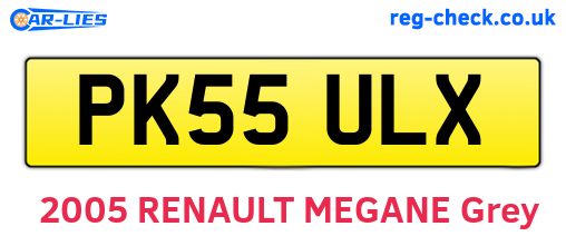 PK55ULX are the vehicle registration plates.