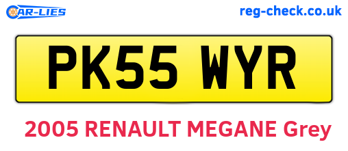 PK55WYR are the vehicle registration plates.