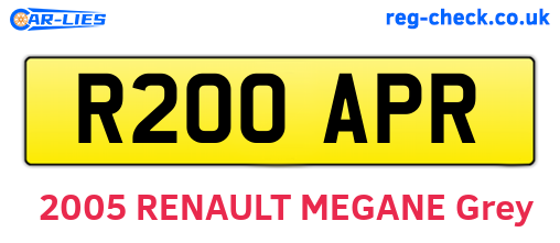 R200APR are the vehicle registration plates.